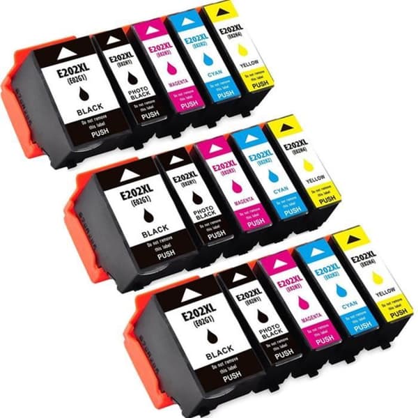 Tonerpatroner E202XL för Epson Expression premium xp-6000 - 15-pack - 3BK/3PBK/3C/3M/3Y