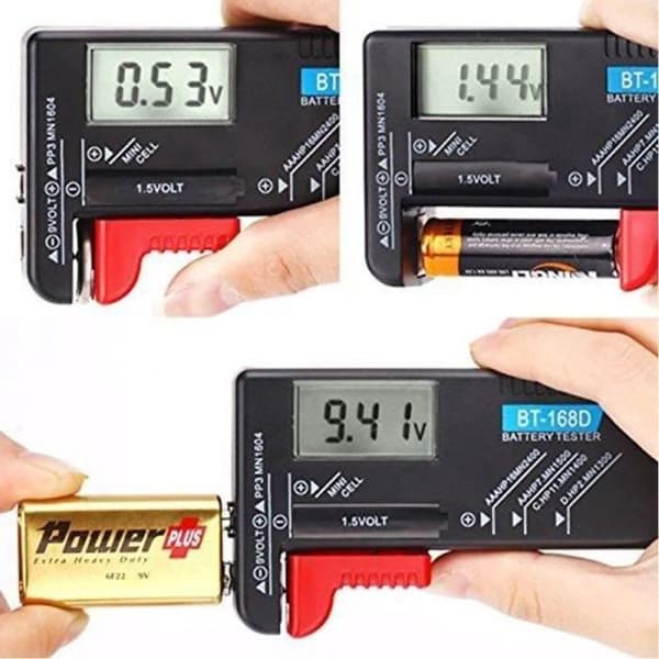 Letouch Universel LCD Digital Batteritesteren til AA/AAA/C/D/9V/1.5V Knapbatteri