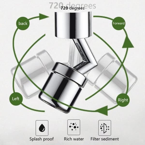 Vandhane-Aerator - AJW-720° - Drejbar - 2 Tilstande - Vandbesparelse