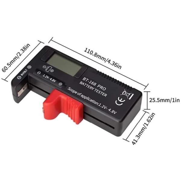 Digital batteritestare - Hög precision - LCD-skärm - Kompatibel AA, AAA, 9V, C, D -