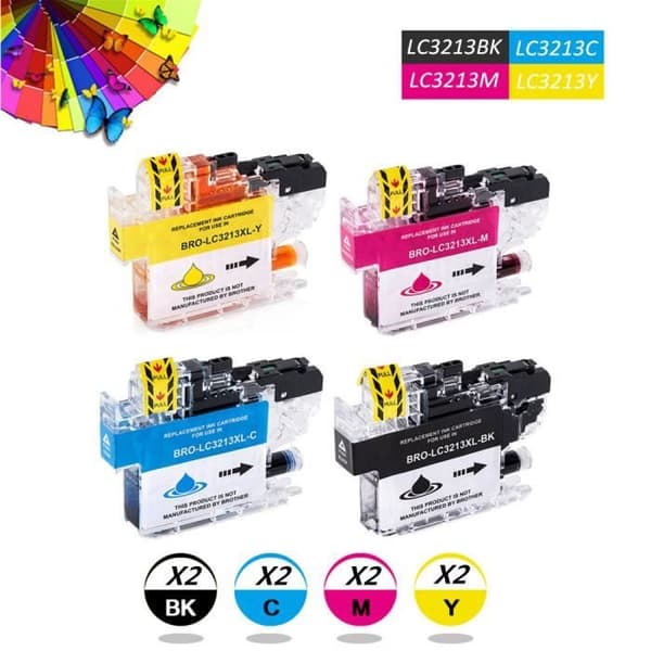 Brother LC3213 bläckpatroner - 8-pack - Flerfärgad