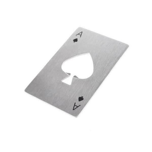 Flaskeåbner - Poker - Rustfrit stål - 8.5x5.5cm - Let - Praktisk