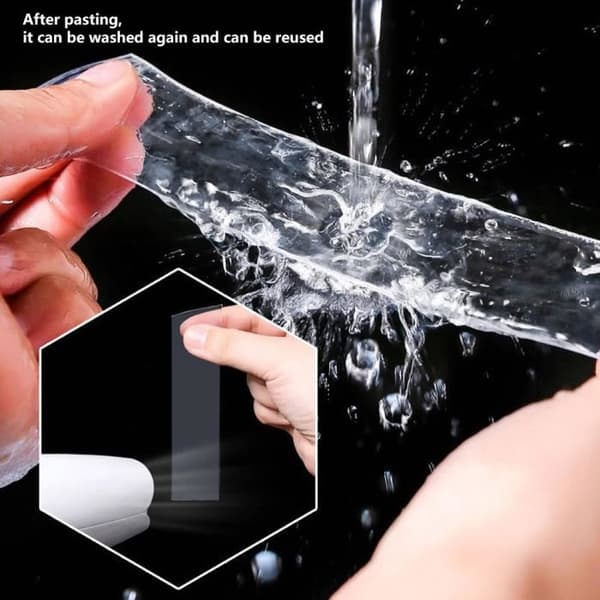 Tejp - EBTOOLS - Transparent - 3 meter - Dubbelansiktad - Akryl Transparent