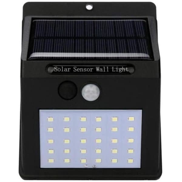 Udendørs Applique - Solcellelampe 30 LED PIR Bevægelsessensor Vandtæt til Have - Sort Svart