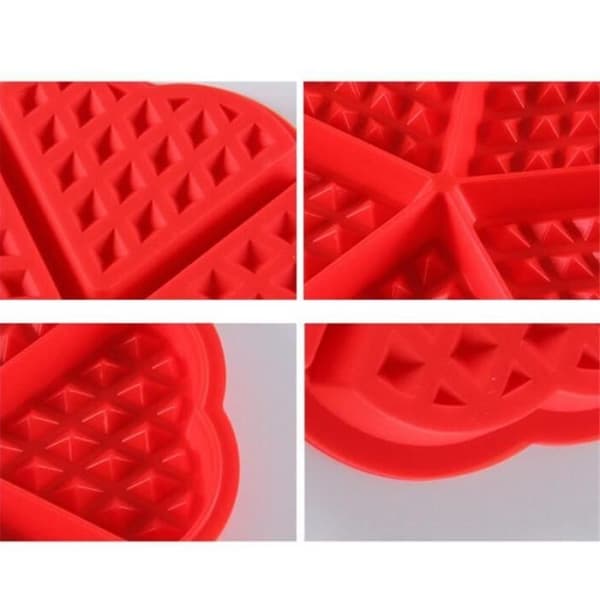 Vaffeljern - Hus & Have - Silikone - 5 hulrum - Hjerteformet - Gul