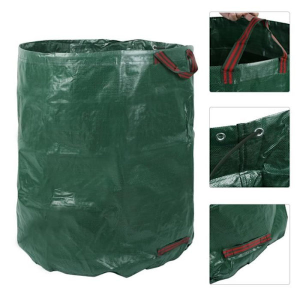 OUTAD Trädgårdsavfallspåsar - 272L - Grön - Solid Grön
