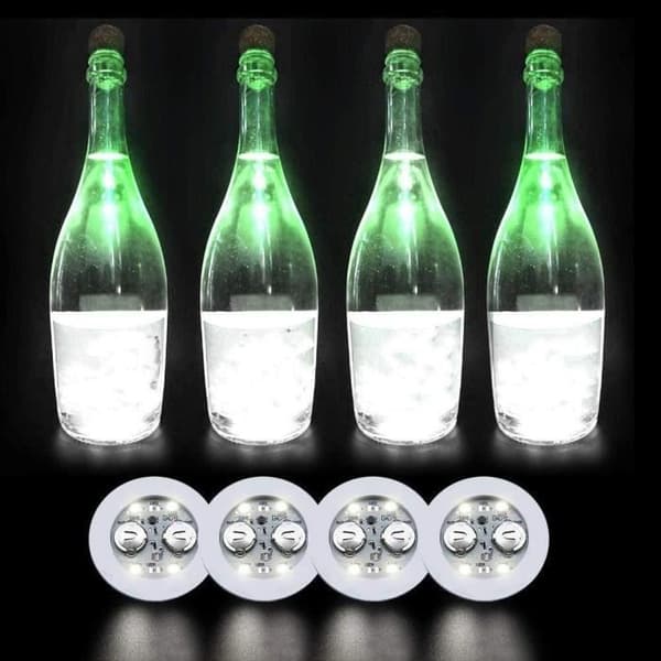 LED-lysende coasters - Faderr - Sæt af 10 - Runde - Hvid - 3 lysindstillinger Vit
