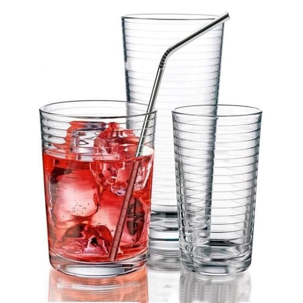 Sæt med 8 lang 10,5" rustfrit stål sugerør til 20 30oz rustfrie drikkeglas til kolde drikke.