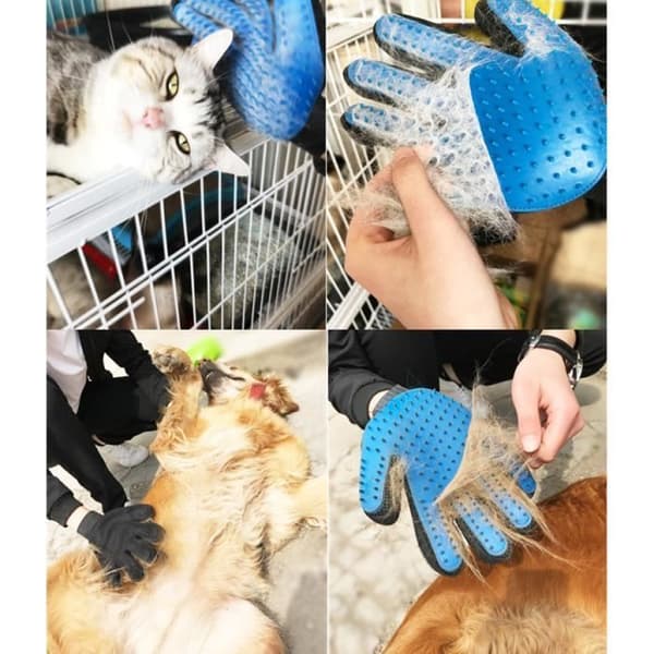 Børstehandske til pleje - Blødt silikone - 180 spidser - Til hunde og katte