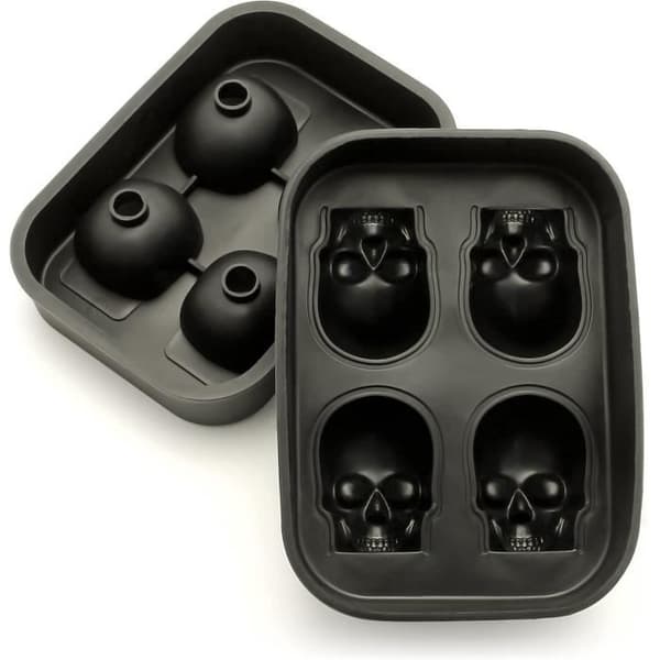 Isbitsform - L803 - Silikon - 4 dödskallar - 12x8,5x5 cm - BPA-fri