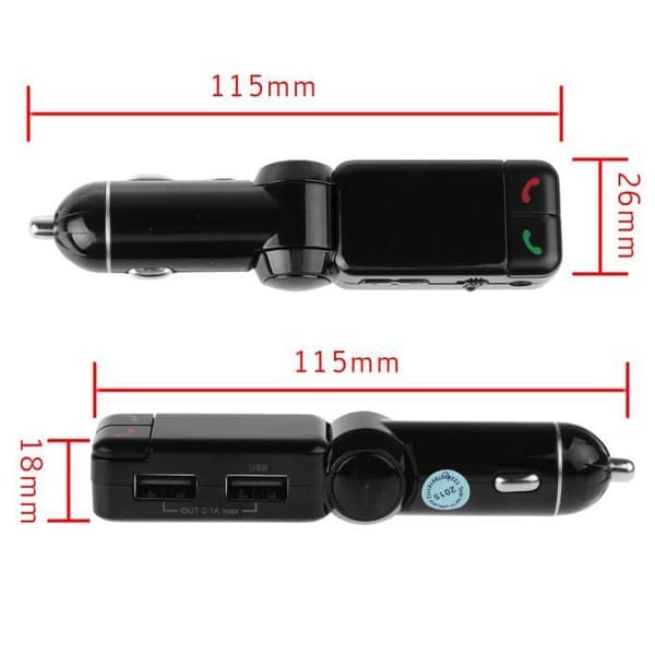 FM-lähetin - Bluetooth - Langaton sarja - USB-laturi - MP3-soitin - Handsfree