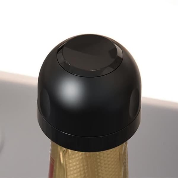 Champagneflaskeprop - Silikoneprop - Glitrende sort - 1 stk - Genanvendelig Glittrande