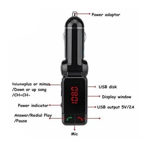 Bil MP3 Audioafspiller Bluetooth Bil Kit FM Transmitter Trådløs FM Modulator Håndfri LCD Skærm USB Oplader til i