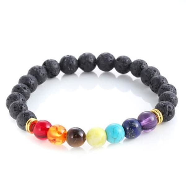 Armband - Agat - 7 Chakran - Balans - Yoga - Bönepresent Som bilder visar