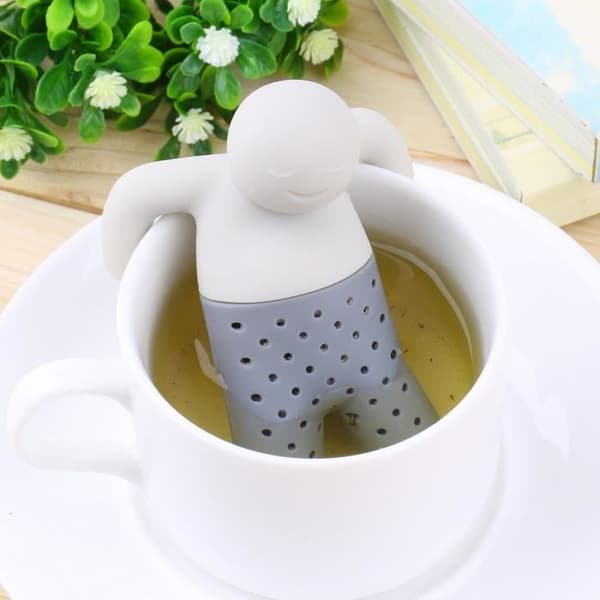 Teesil - Ickefarlig - Silikon - Original infusor - Praktisk - Grå Vit