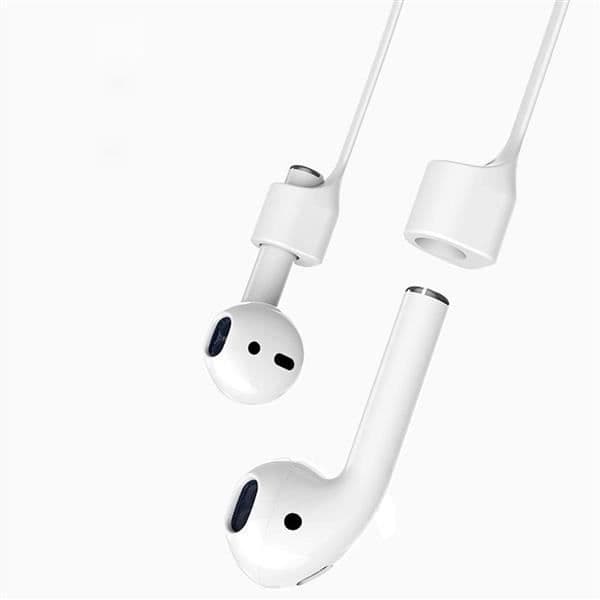 Vitmagnetisk anti-förlorad BASEUS AirPod Spänne strängar Rep Sladd silikonkabel för AirPod