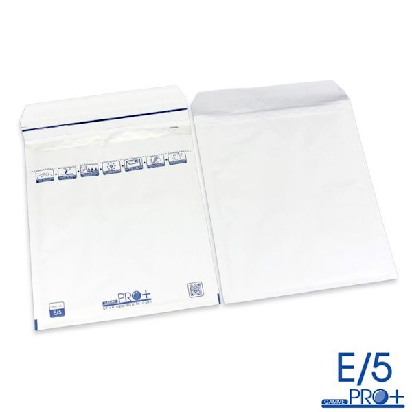 Bubbelkuvert - ENVELOPPEBULLE - 50-pack - Format E/5 - Vit - 10 lager av bubblor Vit
