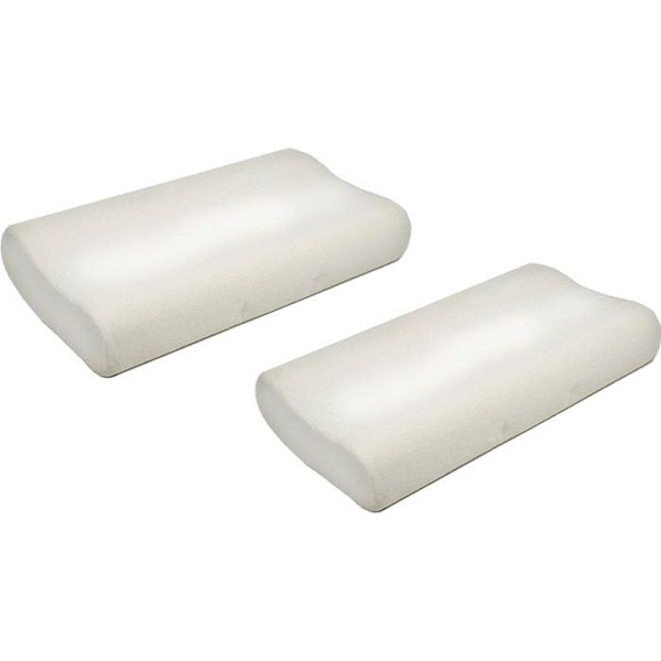 Set med 2 kuddar av memory foam - Ortopedisk kudde - Vit - Rektangulär