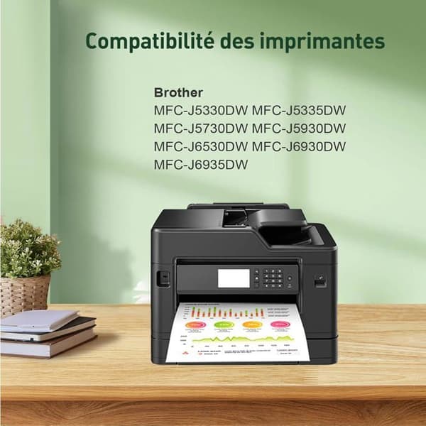 Printerpatroner - KINGJET - LC3219XL - 8 Pakke - Kompatibel med Brother - Sort & Farver