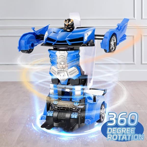 Fjärrstyrd bil - RQIURPN - Transformabel robot - Skala 1:18 - LED-lampor - För barn 3-10 år