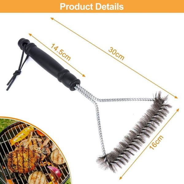 Grillinpuhdistusharja - 3-in-1 360° - 2 kpl - Ruostumattomat harjakset - Pituus 30 cm https://media.s-bol.com/m4AZ6Z4nL2W