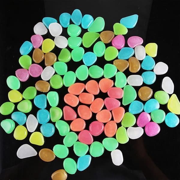 100 Stykker Lysende Multifarvet Sten Lysende Kunstige Sten Dekorative Lysende Fluorescerende Dekor 61 -