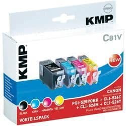 Paket med 3 kompatibla KMP-bläckpatroner utrustar...