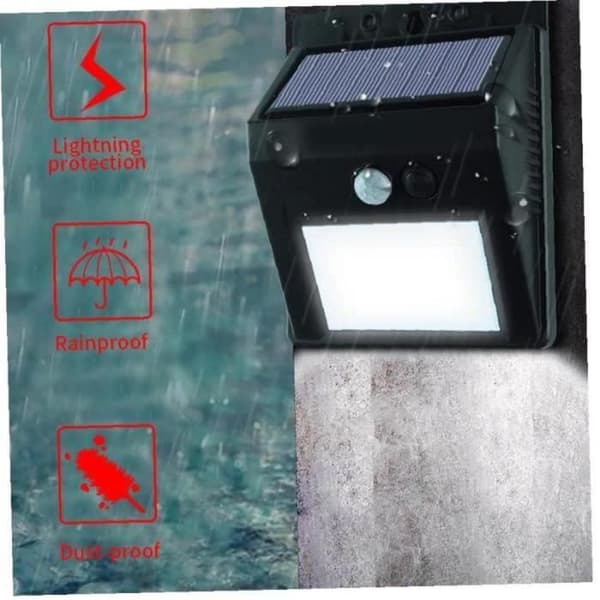 Solcelle væglampe - ZF08701 - LED - Bevægelsessensor - Sort - Udendørs