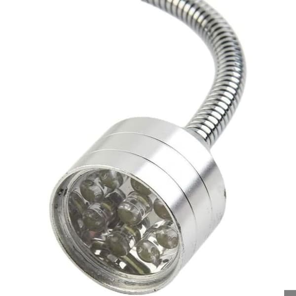 LED grillampe - Bærbart model - 9 hvide LED - 360° roterende hoved - Magnetisk base Vit