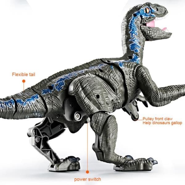 Fjernstyret dinosaurlegetøj - ROKOO - Grå - Lys og lyd - Realistisk Grå