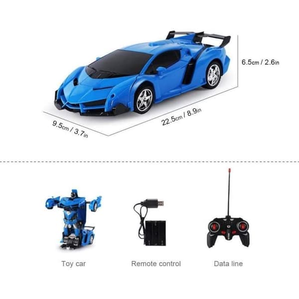 Fjärrstyrd bil - Transformers Robots in Disguise - 2 i 1 robot - Blå - Inomhus - Unisex - Barn Blå