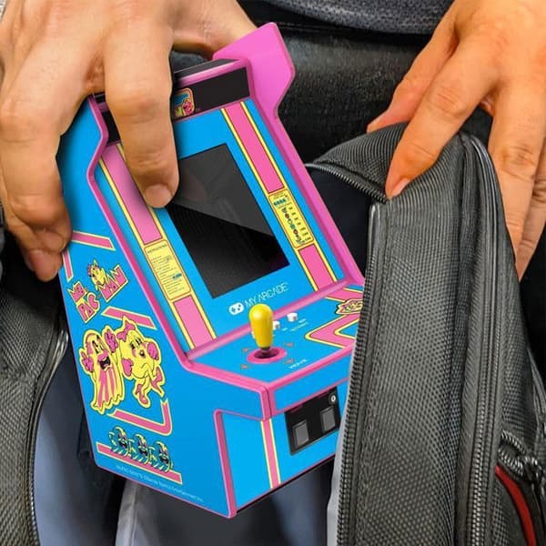 Mini Arcade-konsoli Retro-teemalla Ms. Pac-Man™