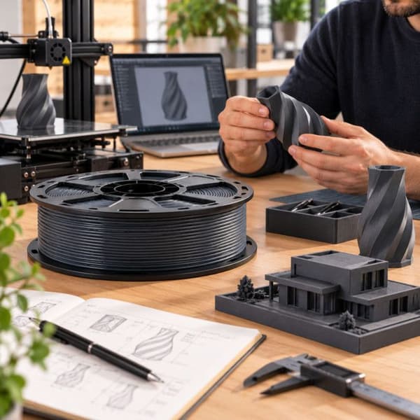 Filament PLA Grafit 1,75 mm 1 kg til 3D-printer FDM og FFF – 190 til 230 °C