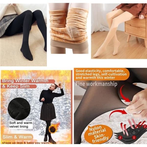 Fleece leggings dam - Hög midja - Opaque - Svart - Termisk fleecefoder Svart S
