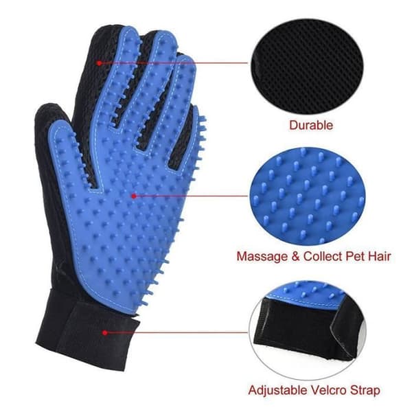 Toalettshandske - True Touch - deShedding - Silikon - Massage - Samlar hår