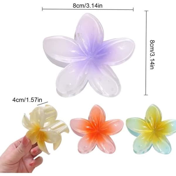 Hårspænde - Blomst - 4cm x 8cm - Stærk hold