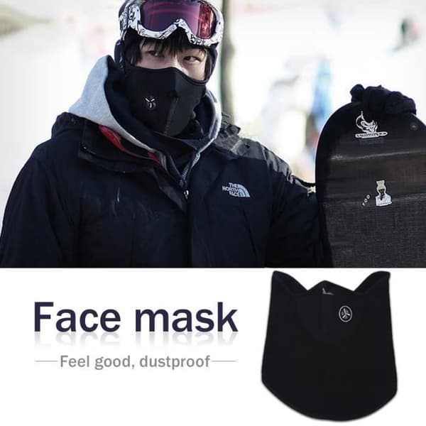 Cache-cou - SIBON - Antifrost - Sort - Polyester - 54x28 cm svart
