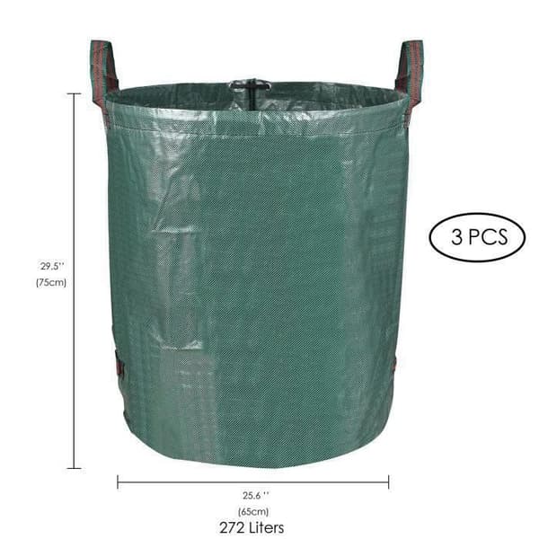 Havepose i solid PE YWEI AK10314-3 x 272L - Selvstående og sammenfoldelig - Genanvendelig Grön