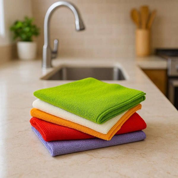 Mikrofiberklude - Multifarvet - Sæt af 5 - 30x30cm - Ultra absorberende - Maskinvaskbare Sortiment