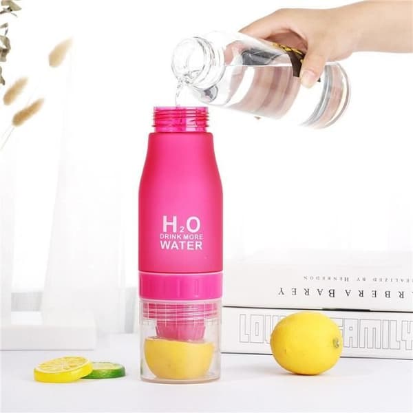 Isolerad flaska - 650ml - Infuser - Orange - Plastik Apelsin