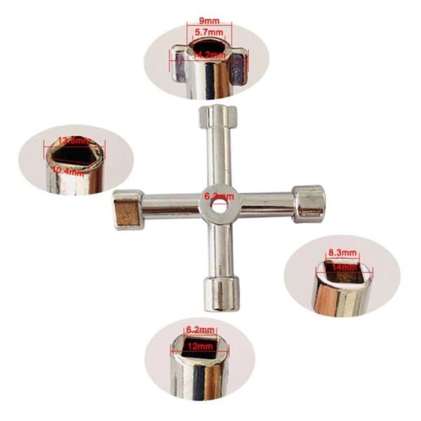 Korsnyckel multifunktion - OKZ® - 4 profiler - Zinklegering - Universell