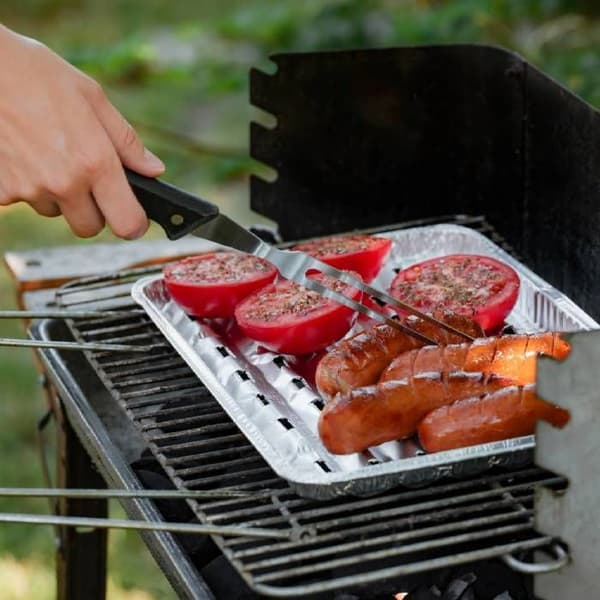 Grillplåt - Nipter - Rektangulär - Aluminium - Paket med 50 - 34,1 x 22,9 cm grå