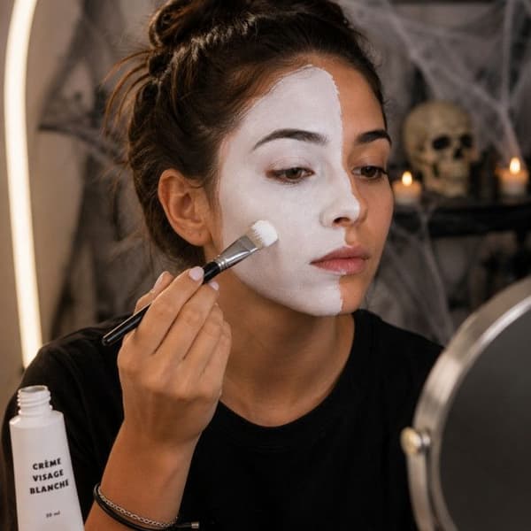 Ansiktsmakeupkräm - SIROCO - 20 ml - Täckande vit - Realistisk effekt - Vattentvättbar