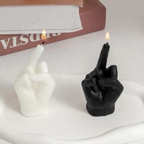 Doftljus - Mittfingerljus - Sojavax - Subtil doft - Nutida design Vit