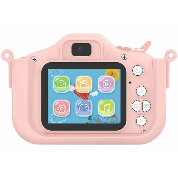 Barnkamera DV-55.kids 2 objektiv med rosa enhörningsfodral