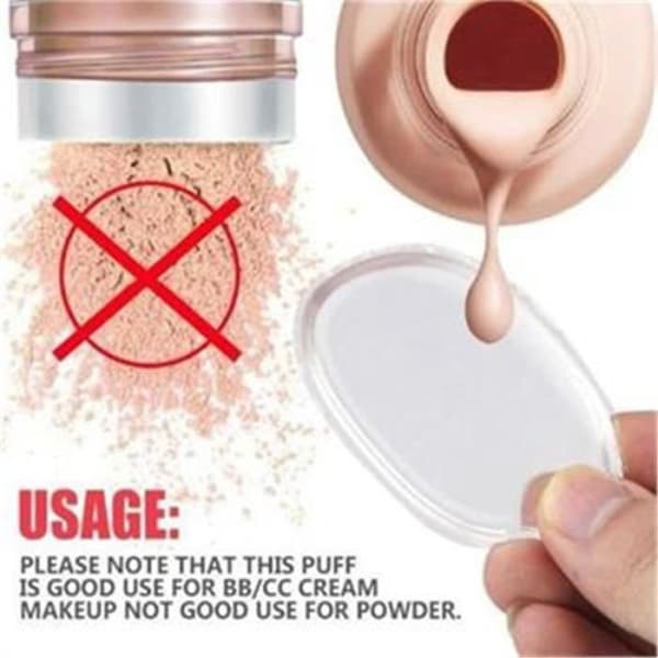 Makeupsvamp - Skønhed - Silikone - Foundationapplikator - Transparent - Bladform ljus