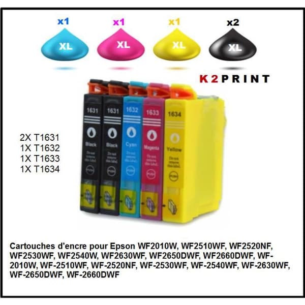 Epson WF-2660DWF blækpatron - Sort - Multifarvet - 180 g