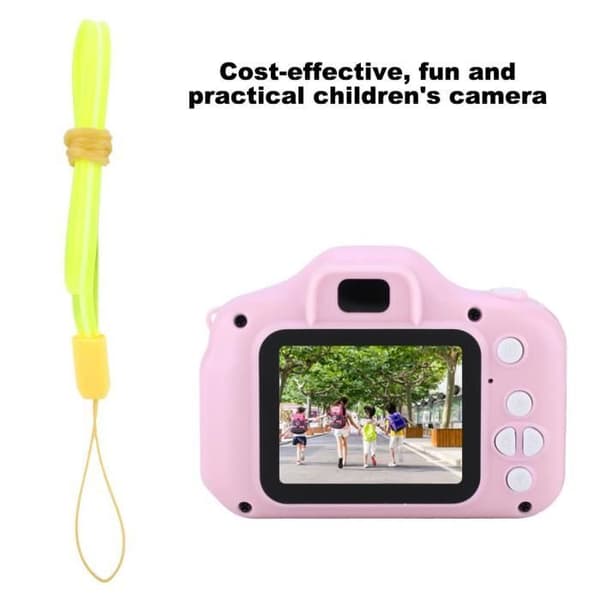 HD 1080P digitalkamera til børn Mini Bærbar 2.0 tommer IPS farveskærm IPS (rosa)