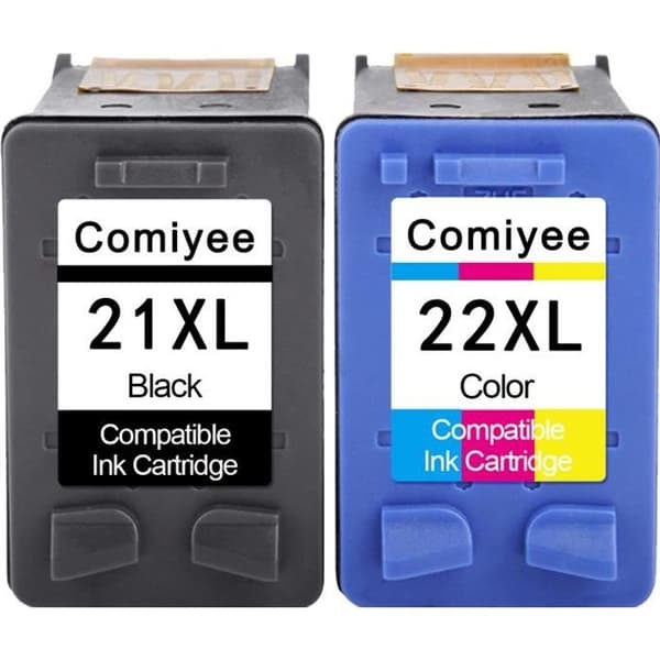 Packa 2 kompatibla bläckpatroner HP 21/22 XL - Svart (COMIYEE)