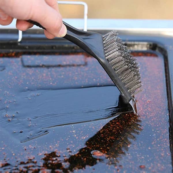 Grillbørste - GIGICIAL - 3 Stykker - Rustfrit Stål - Nem Rengøring - Sort Farve